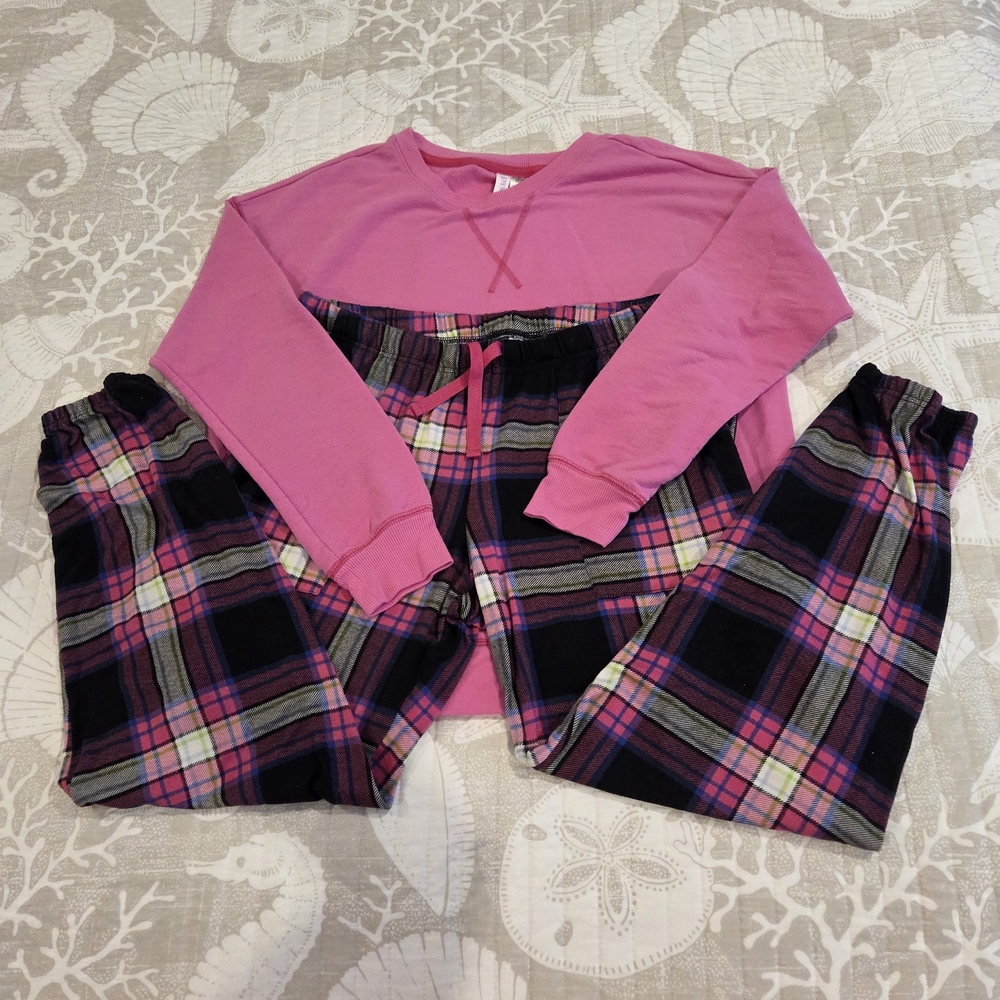 Women's Pink and Plaid Pajama Set